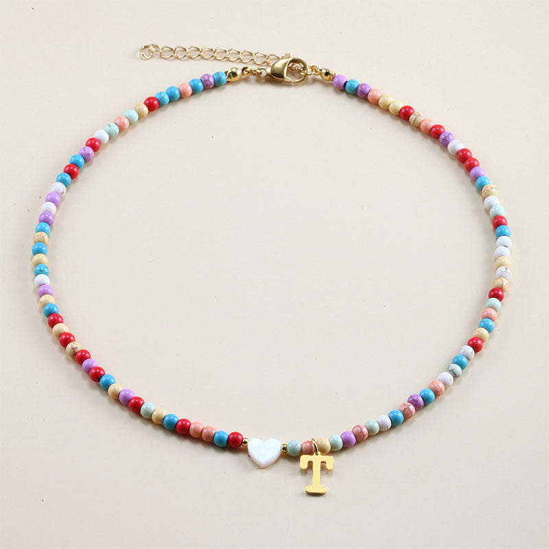 Colorful Beads Initial Choker