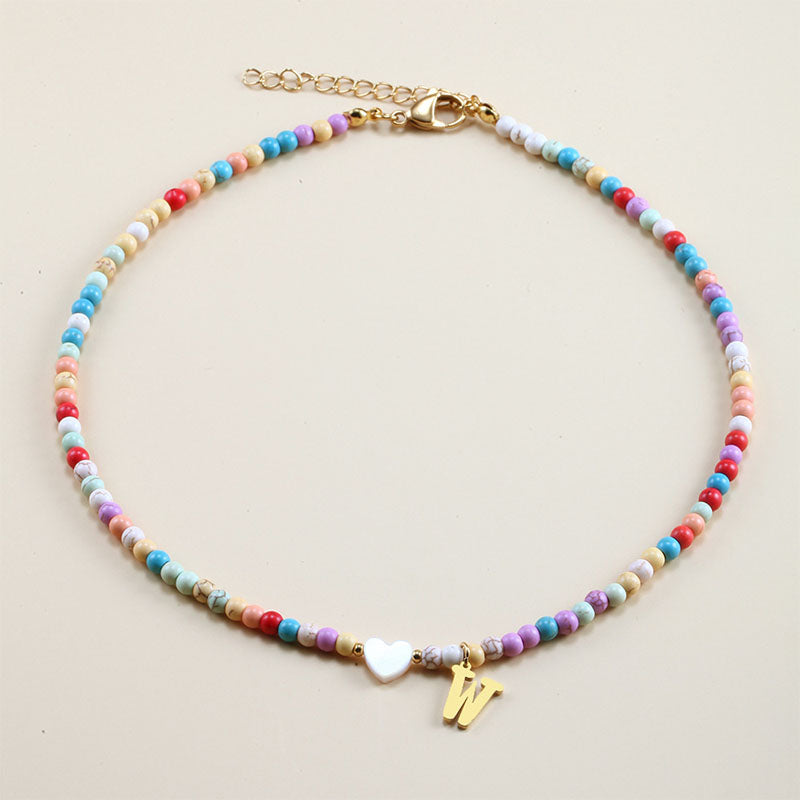 Colorful Beads Initial Choker