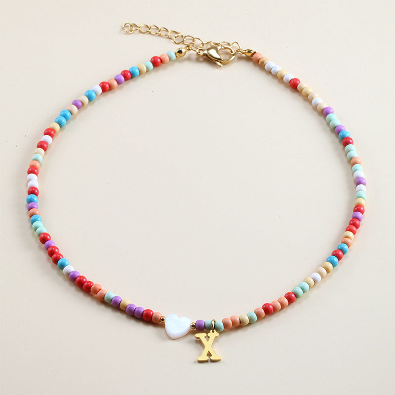 Colorful Beads Initial Choker