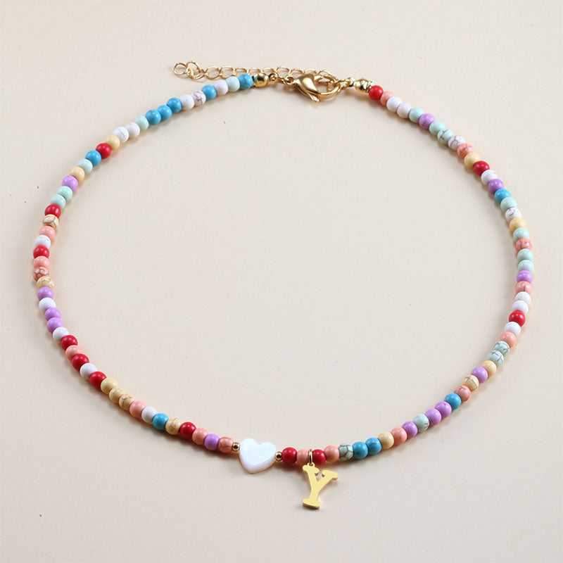 Colorful Beads Initial Choker