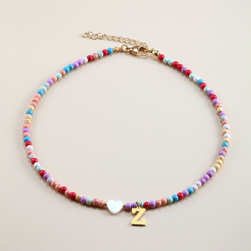 Colorful Beads Initial Choker