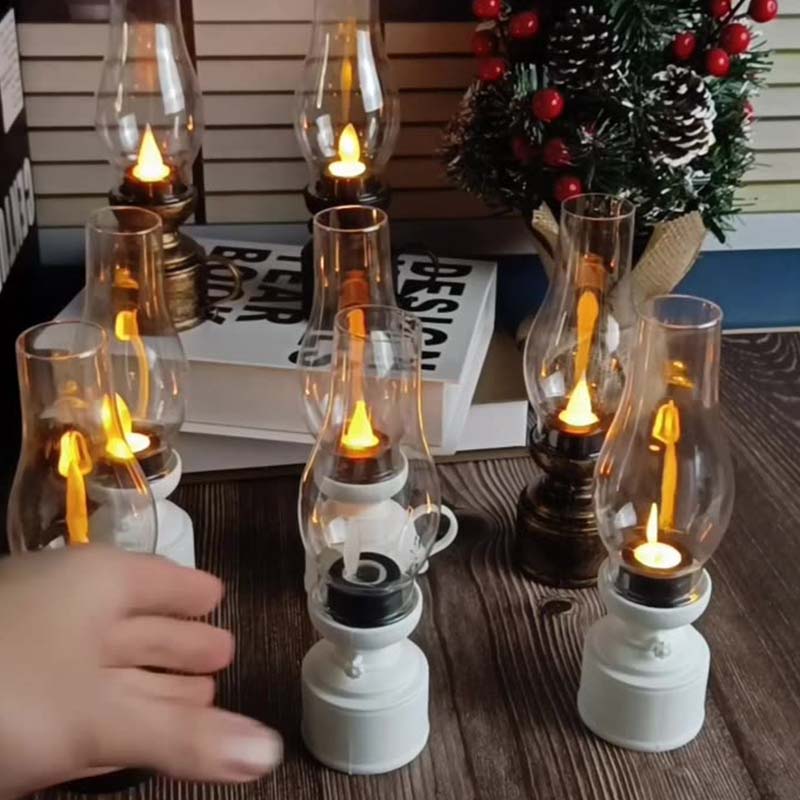 ✨🕯️LED Vintage Kerosene Lamp Electronic Swing Candle