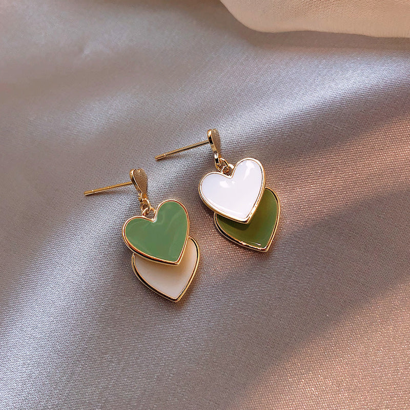 Green Heart Shape Earrings