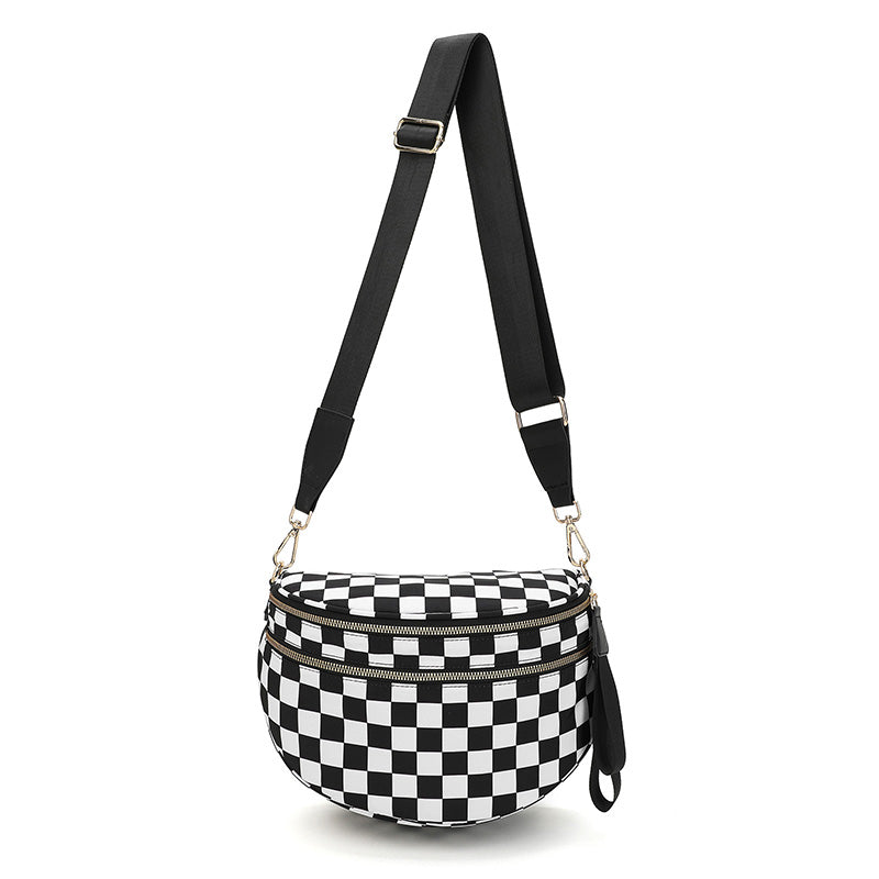 Women's Checkerboard Plaid Checkered Crossbody Bag