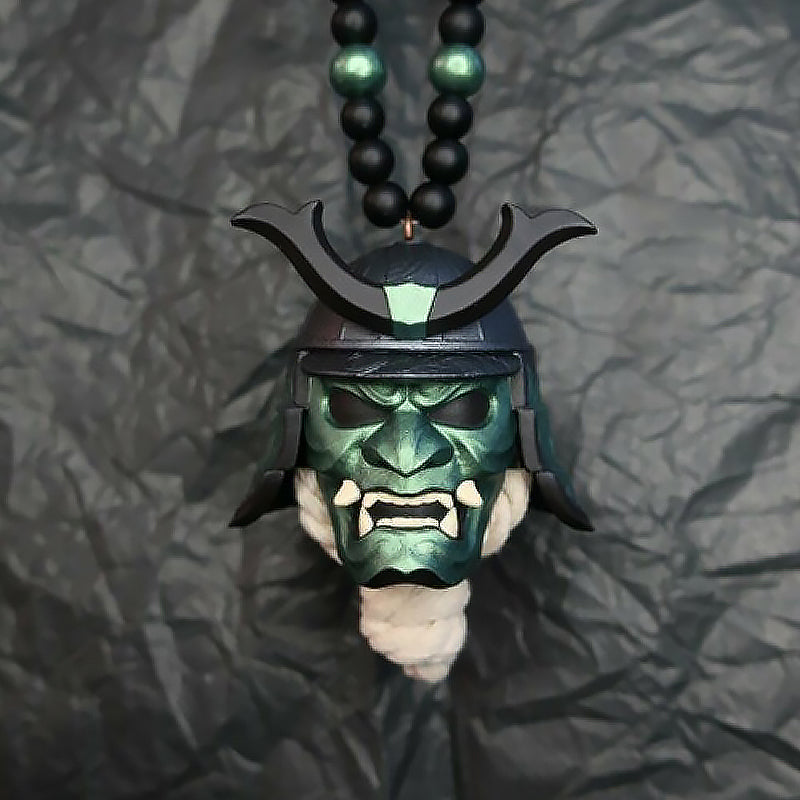 Samurai Assassin Demon Mask Car Pendant