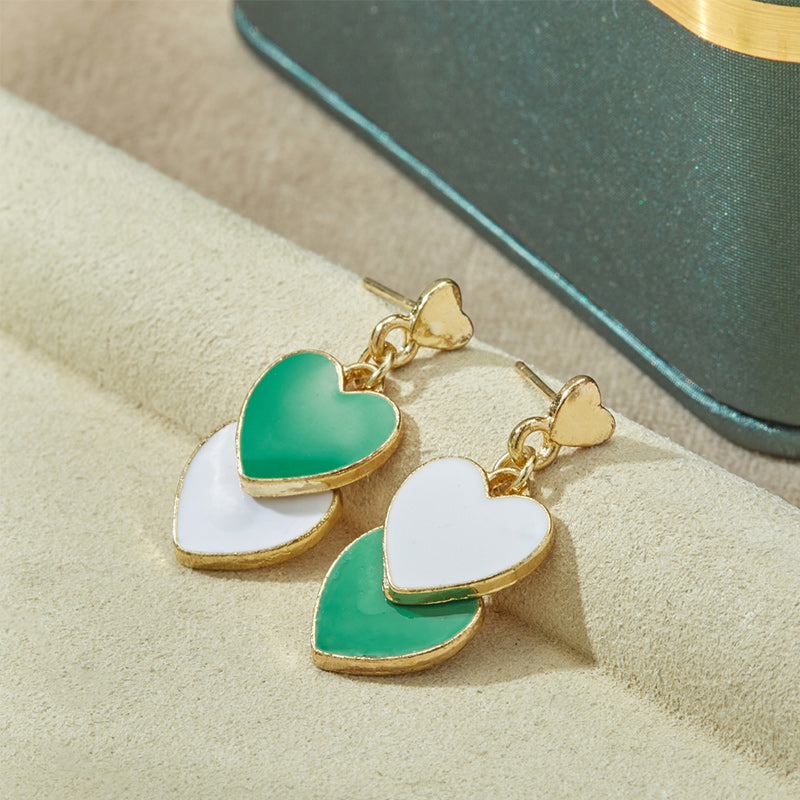 Green Heart Shape Earrings