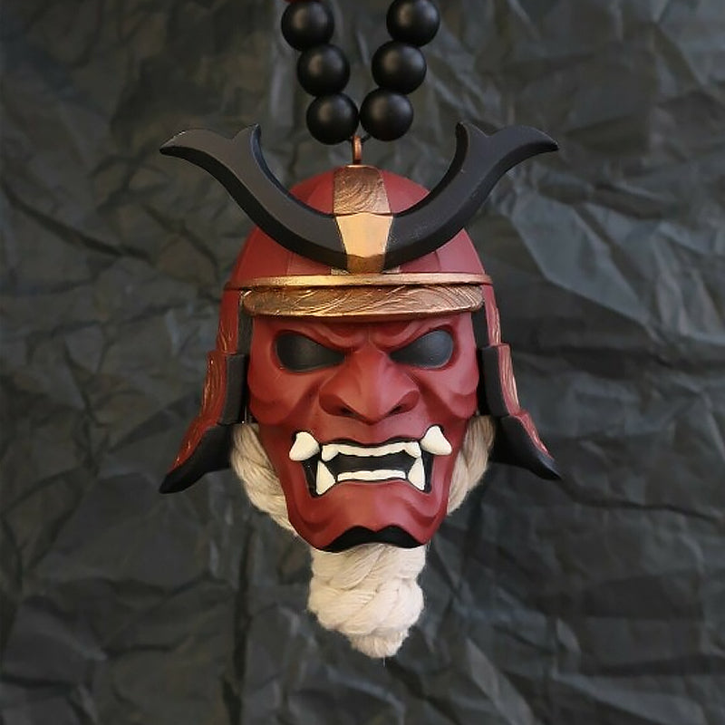 Samurai Assassin Demon Mask Car Pendant