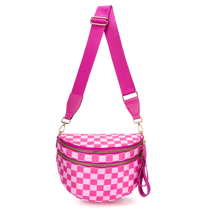 Women's Checkerboard Plaid Checkered Crossbody Bag