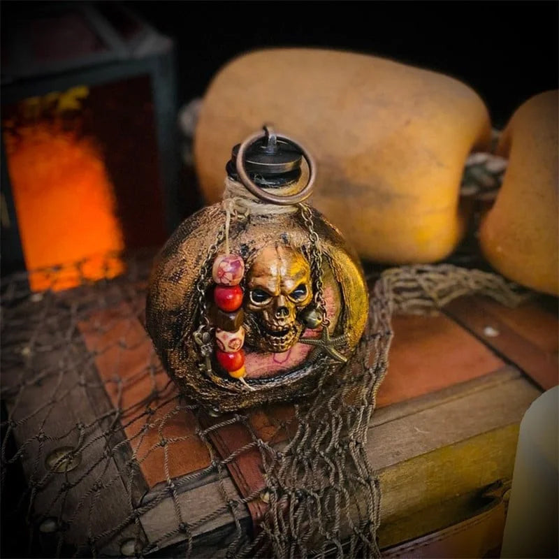 Halloween Skull Pirate Rum Flask