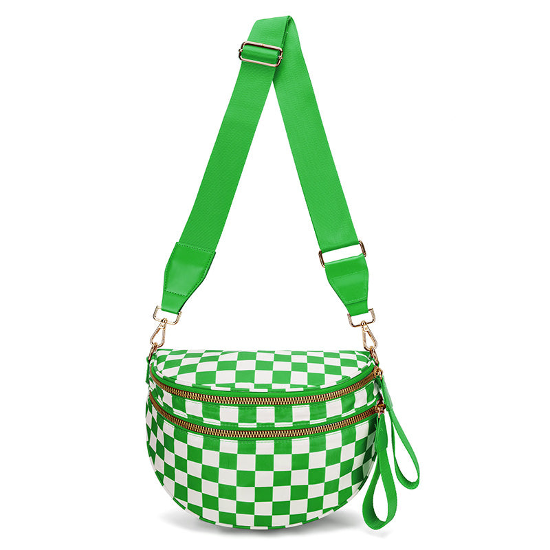 Women's Checkerboard Plaid Checkered Crossbody Bag