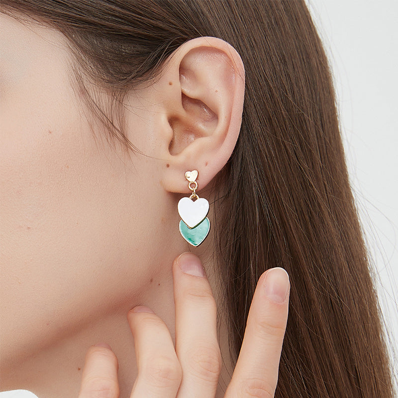Green Heart Shape Earrings