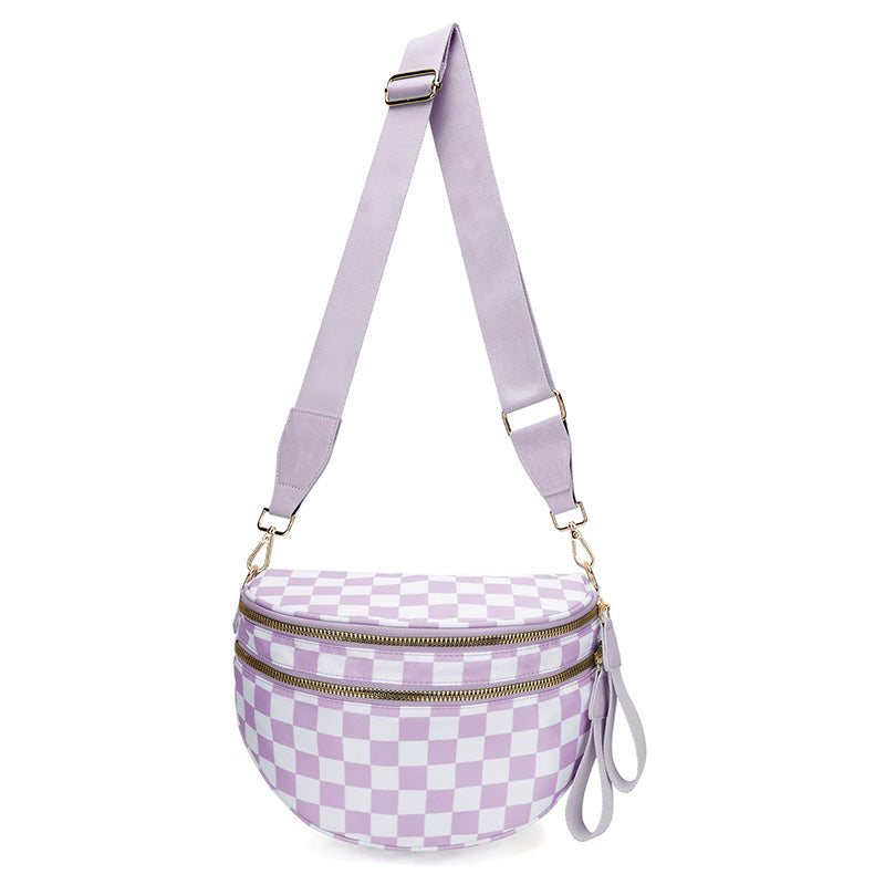 Women's Checkerboard Plaid Checkered Crossbody Bag