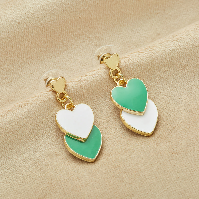 Green Heart Shape Earrings