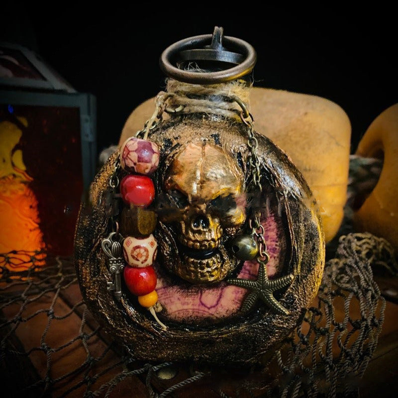 Halloween Skull Pirate Rum Flask