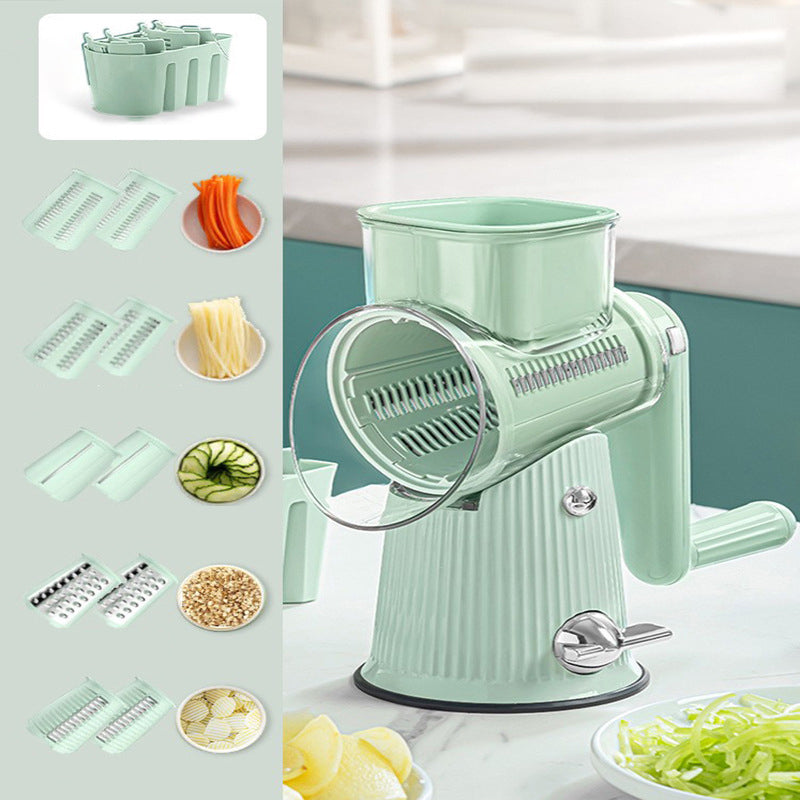 Hand-cranked vegetable cutter