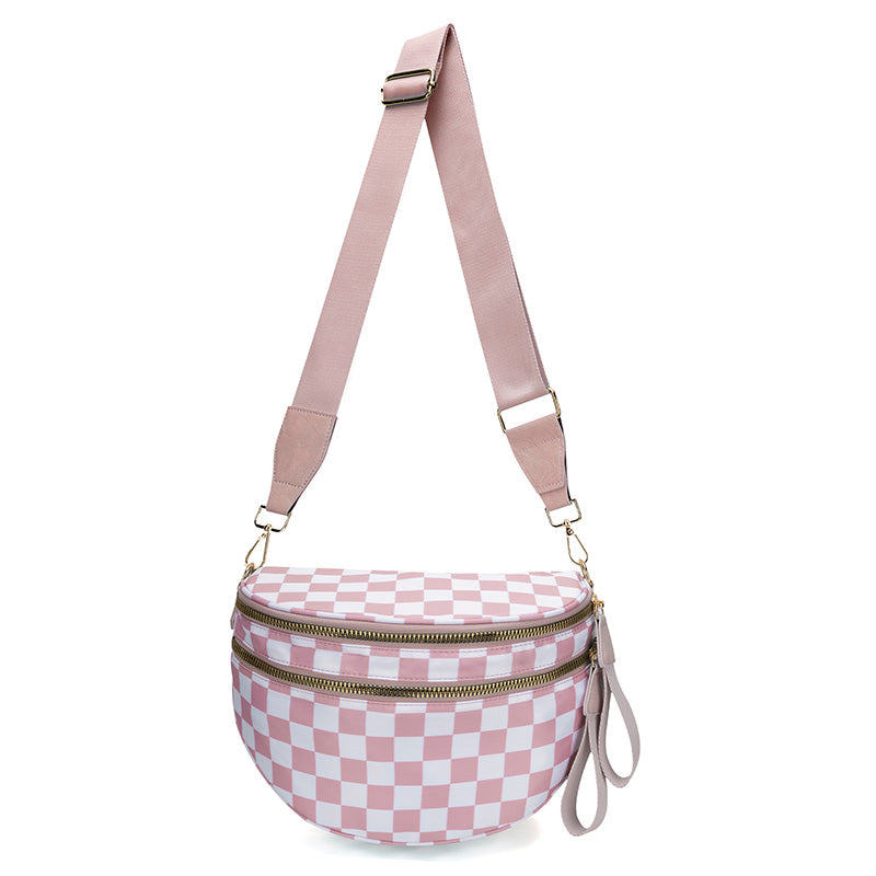Women's Checkerboard Plaid Checkered Crossbody Bag
