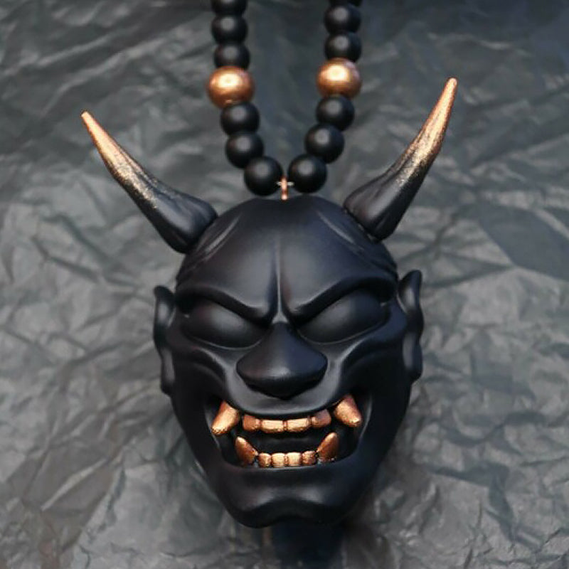 Samurai Assassin Demon Mask Car Pendant