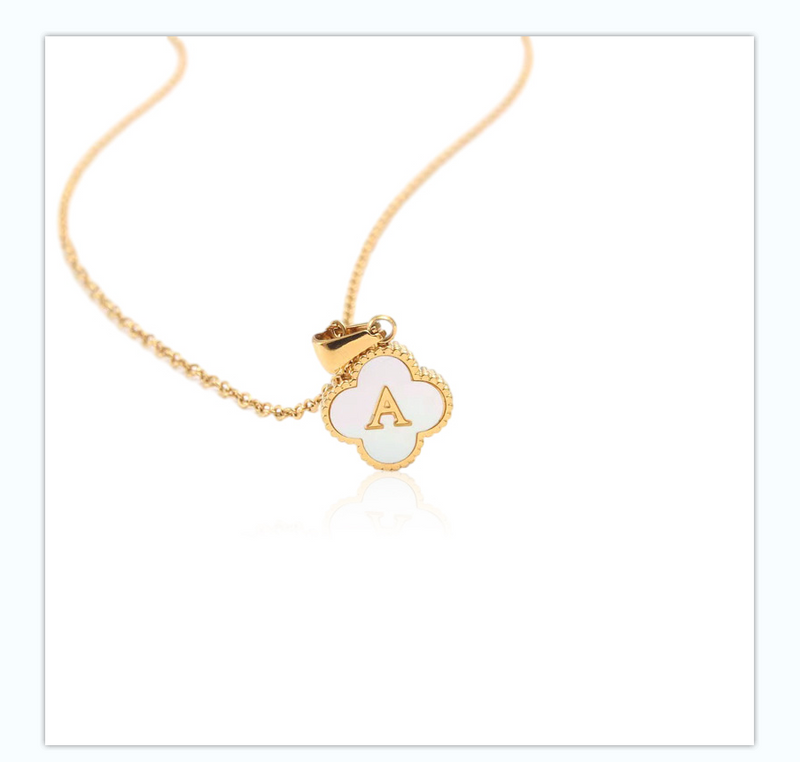 Four Leaf Clover Monogram Necklace