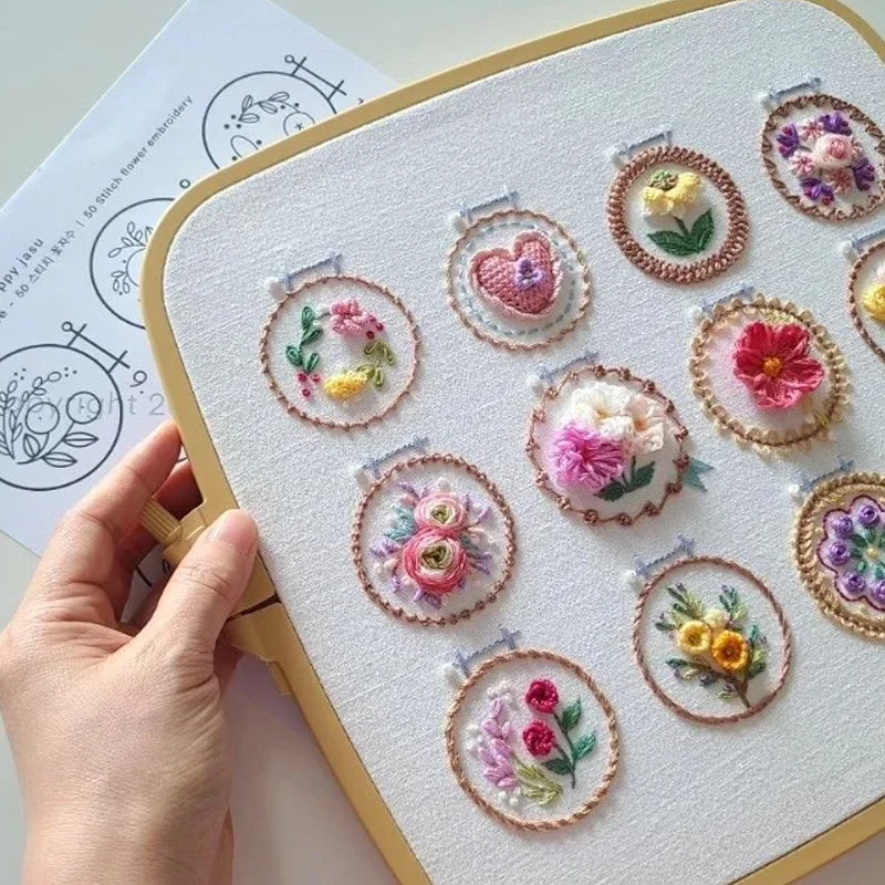 Small Flower Frame Embroidery Kit