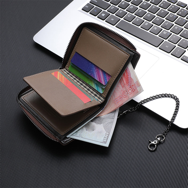 Embossed Skull Zipper Wallet