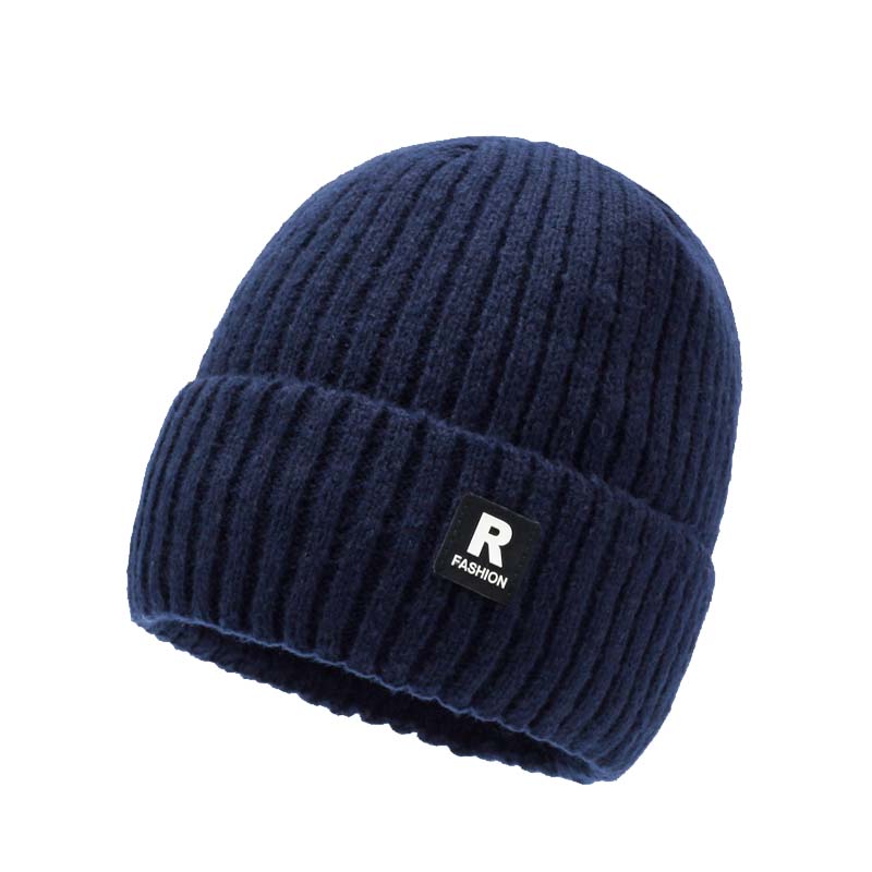 Fleece-lined knit hat for men