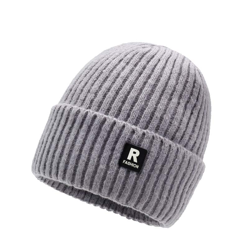 Fleece-lined knit hat for men