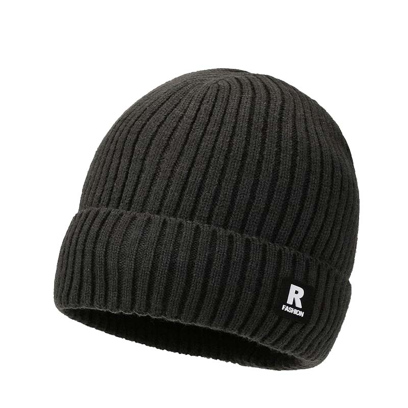 Fleece-lined knit hat for men