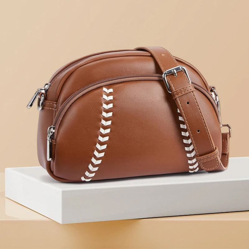 Baseball shaped shoulder bag