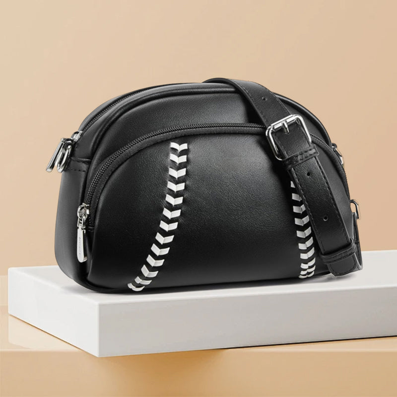 Baseball shaped shoulder bag