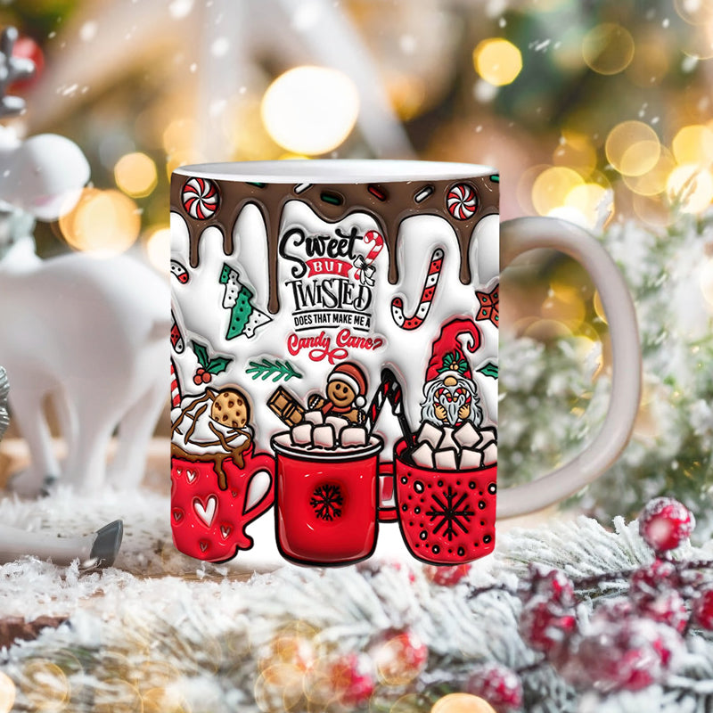 3D Christmas Gingerman Ceramic Coffee Mug