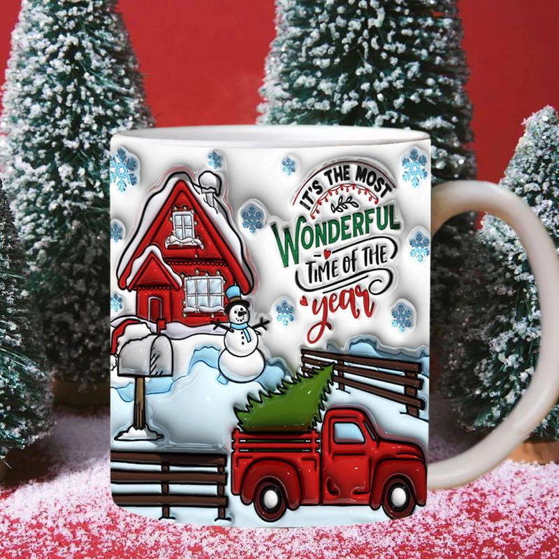 3D Christmas Gingerman Ceramic Coffee Mug