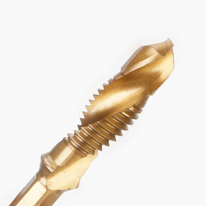 6 Piece Hexagon Shank Metric Composite Tap White Drill/Titanium Plated