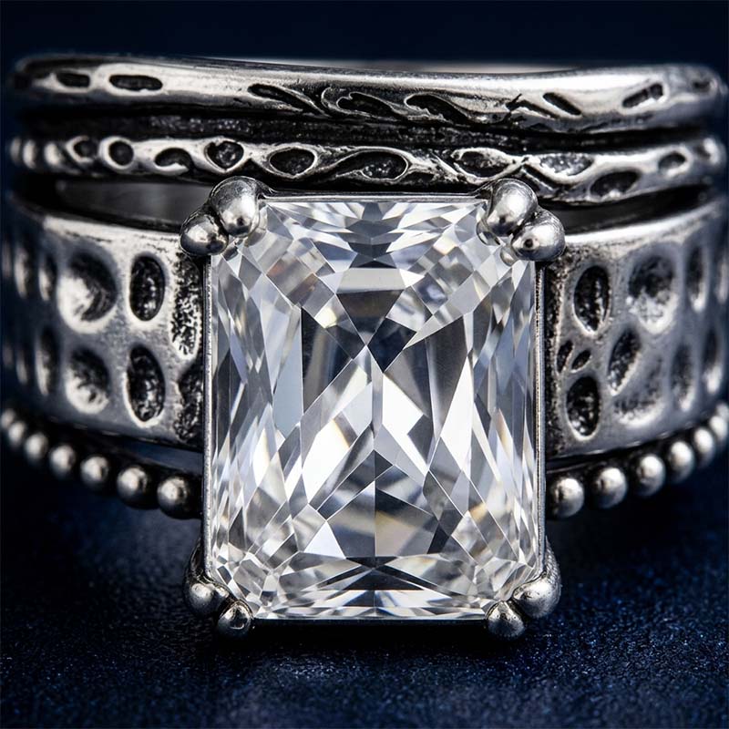 Bold Wide-Face Zircon Statement Ring