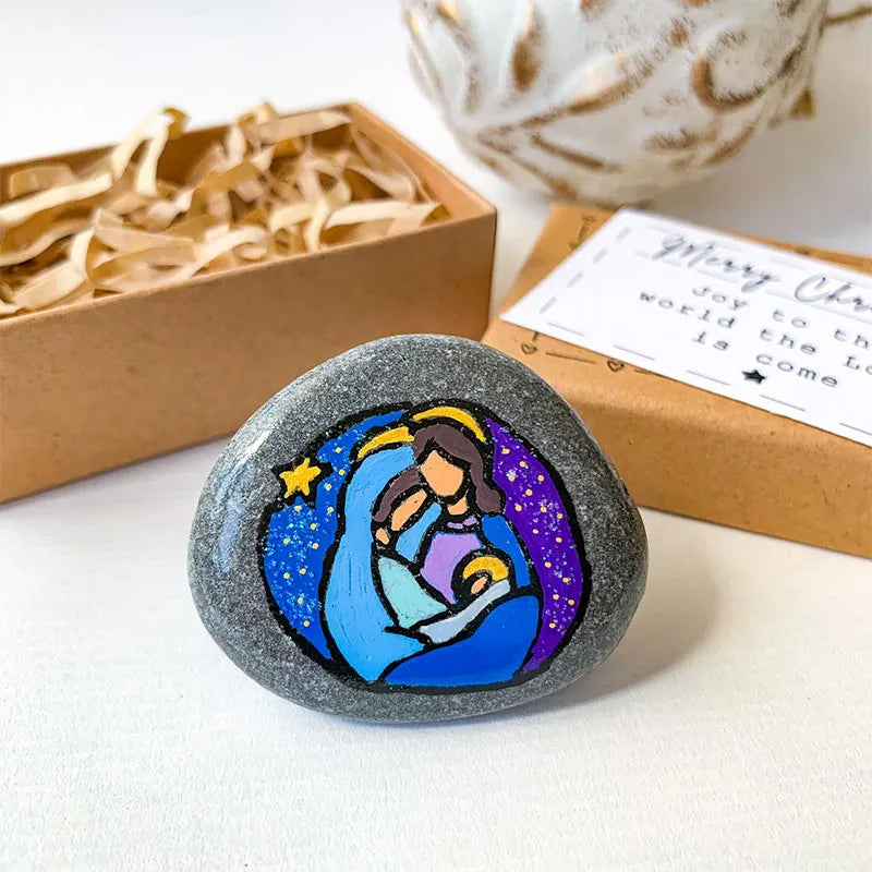 Nativity Scene Painted Rock