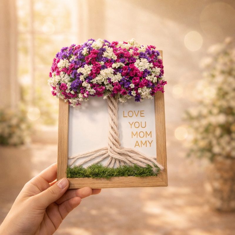 Personalized Mother's Day Dried Flower Tree Frame