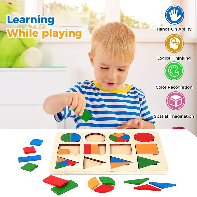 Montessori Wooden Sorting Game with Geometric Shapes