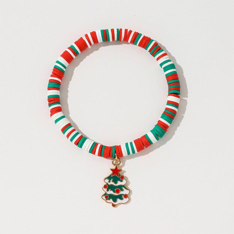 Christmas clay beaded bracelet