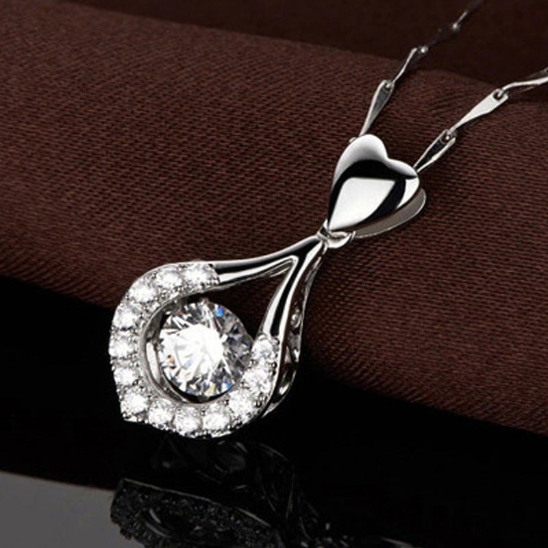 Twinkling Heart Waterdrop Stone Necklace