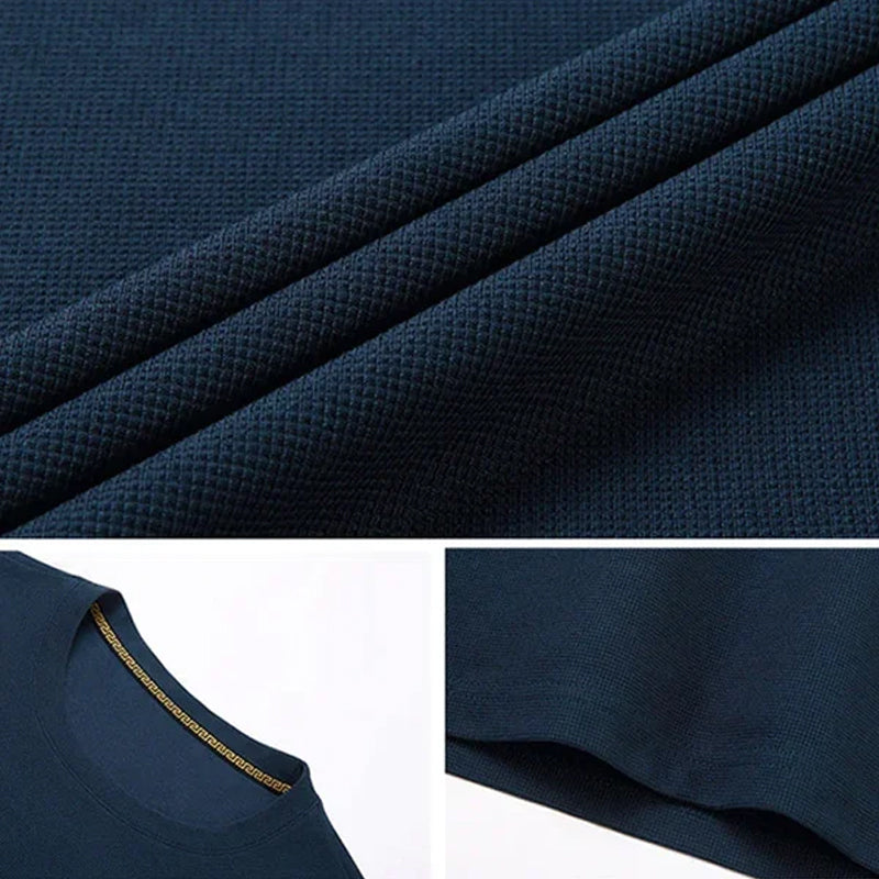 Waffle Woven Ice Silk Breathable T-Shirt