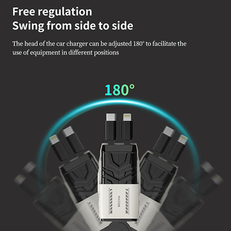 Retractable car fast charging charger