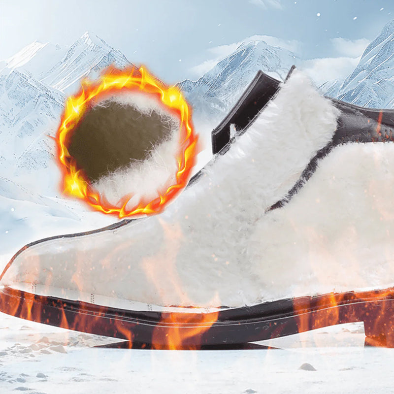 Men's Winter Leather Shoes Plush Warm Comfortable