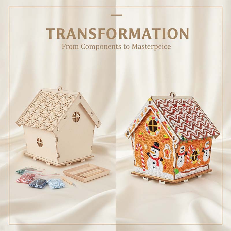 Christmas Cottage Diamond Paintings Hanging Ornament Kit