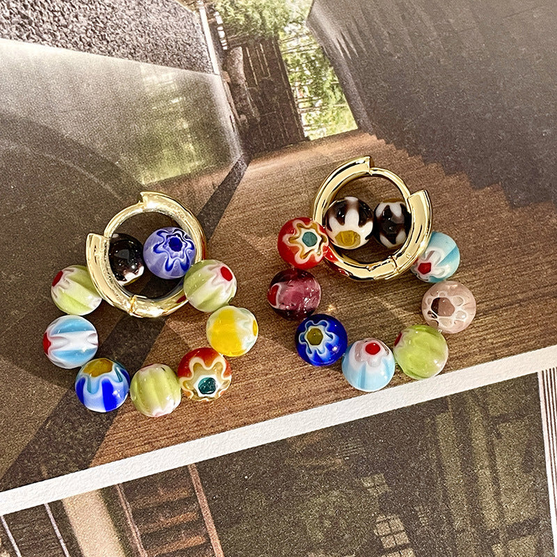 Bohemian Colorful Lucite Beads Earrings