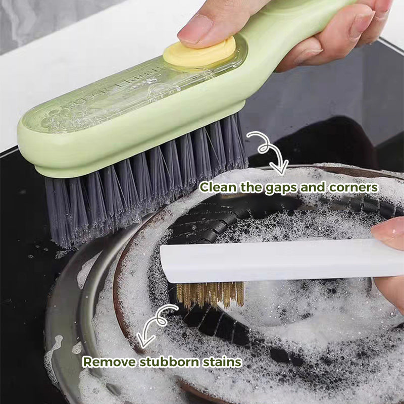 Multi-functional liquid-filled crevice brush