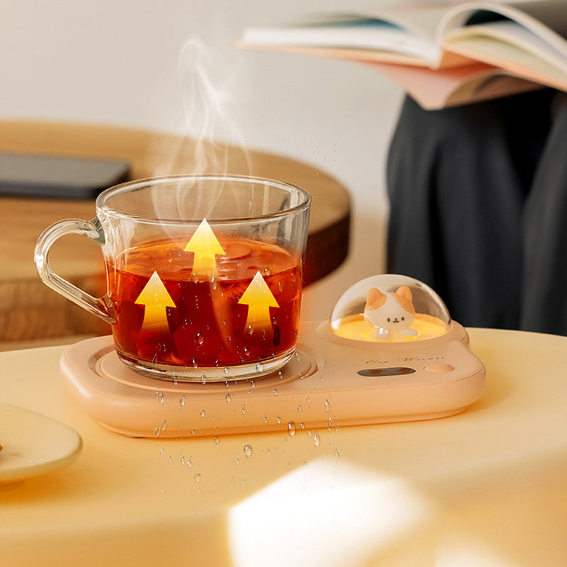 Heating cup warmer with light