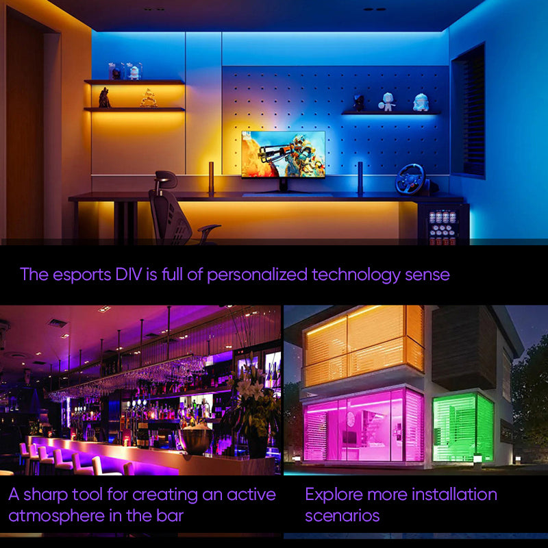 Music Sync Color Changing Strip Lights with Remote and App Control