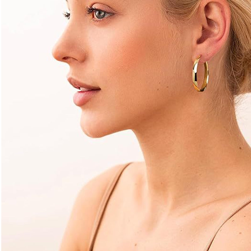 Wide Hoop Earrings