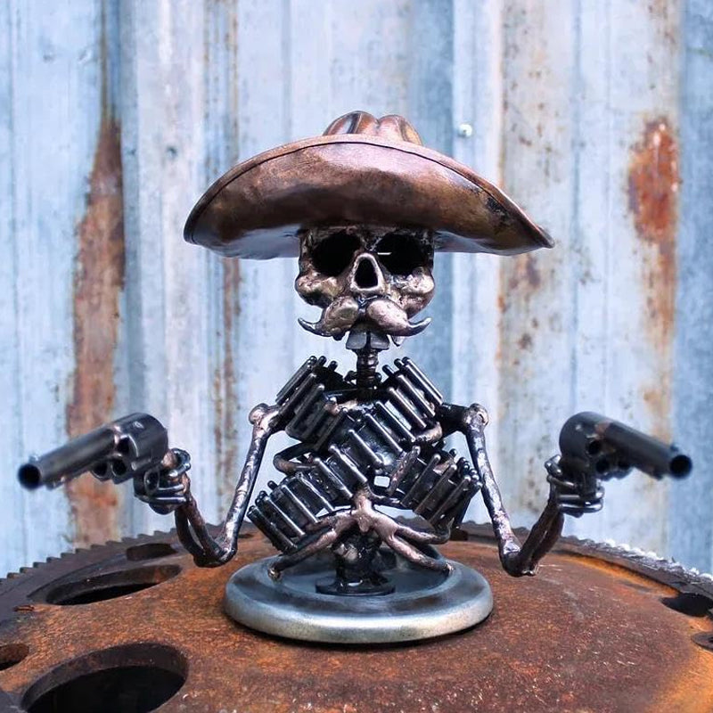 Cowboy Skull Gunslinger Hood Ornament