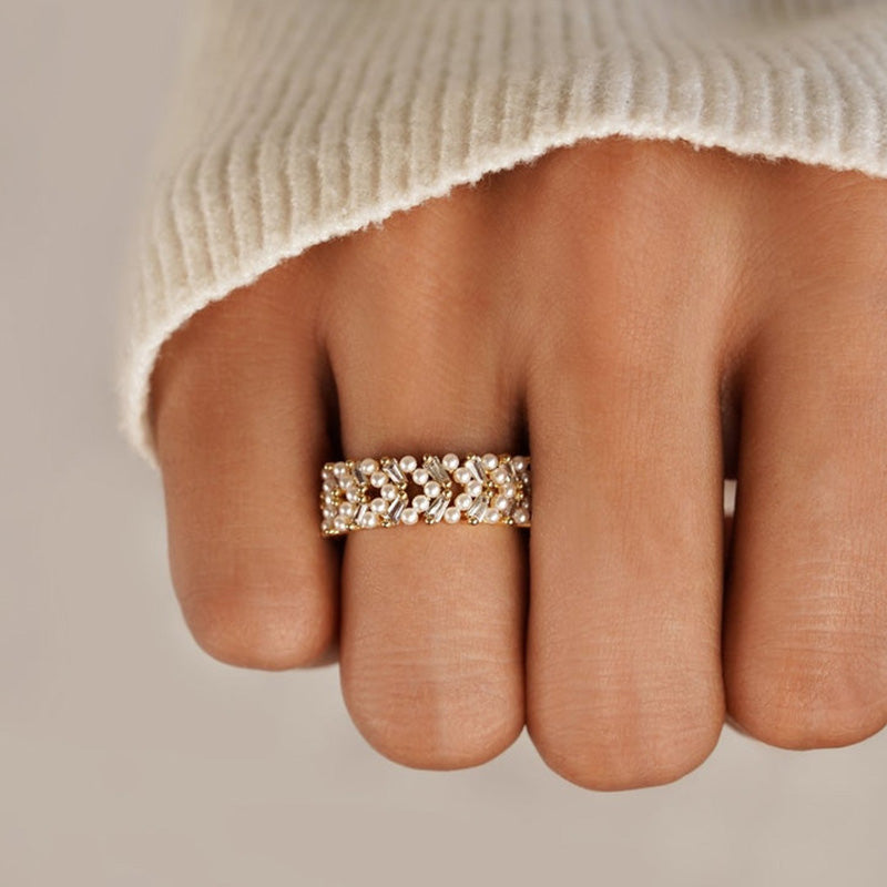 Eliora Crystal Pearl Ring