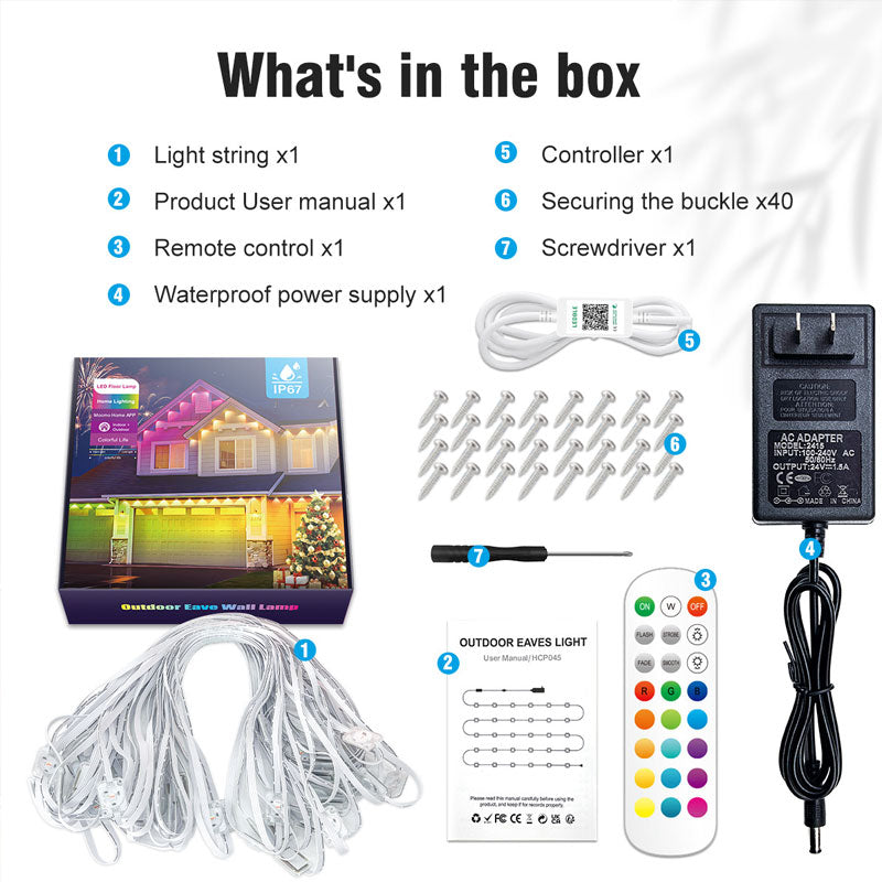 Connectable Outdoor Waterproof Eave Lights